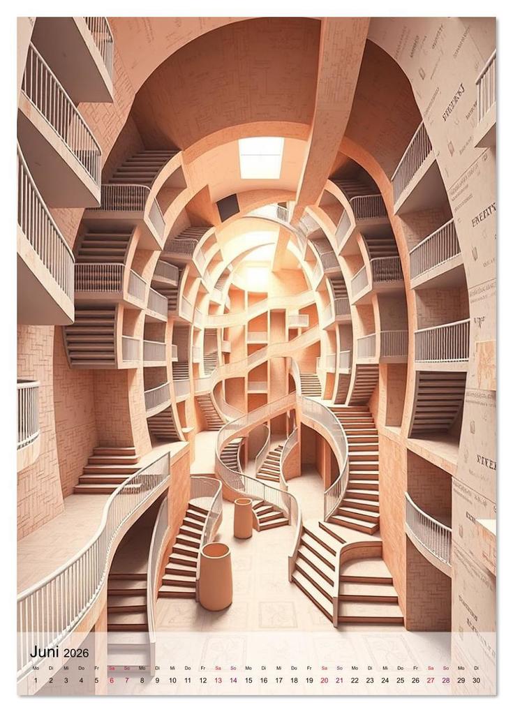 Weitere Ansicht: Architekturen des Unmöglichen - Zwischen Realität und Illusion (Wandkalender 2026 DIN A4 hoch), CALVENDO Monatskalender | Martina Marten, Calvendo