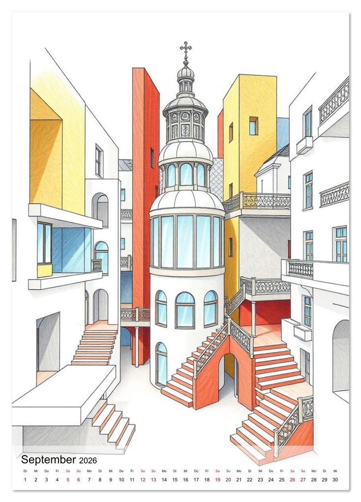 Weitere Ansicht: Architekturen des Unmöglichen - Zwischen Realität und Illusion (Wandkalender 2026 DIN A4 hoch), CALVENDO Monatskalender | Martina Marten, Calvendo