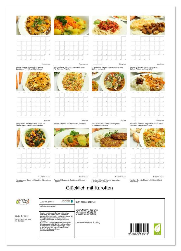 Weitere Ansicht: Glücklich mit Karotten (Wandkalender 2026 DIN A3 hoch), CALVENDO Monatskalender | Linda Schilling, Calvendo