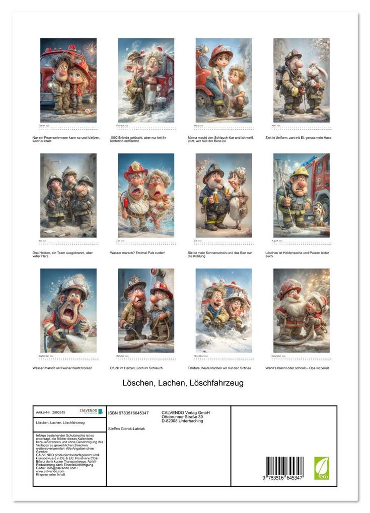 Weitere Ansicht: Löschen, Lachen, Löschfahrzeug (Wandkalender 2026 DIN A3 hoch), CALVENDO Monatskalender | Steffen Gierok-Latniak, Calvendo