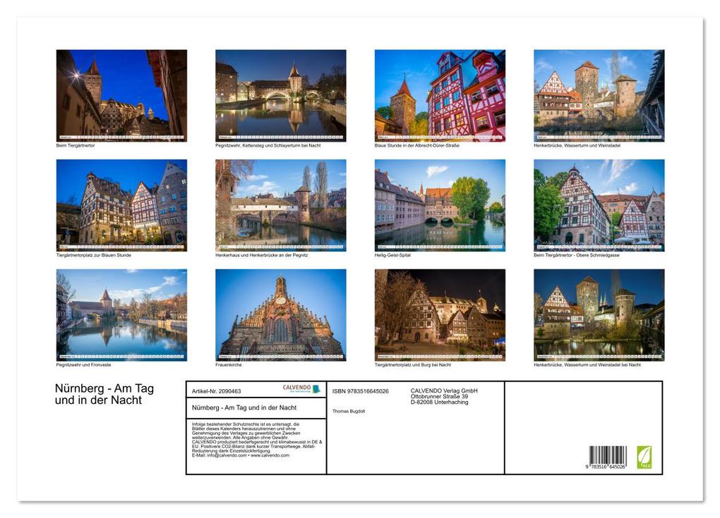 Weitere Ansicht: Nürnberg - Am Tag und in der Nacht (Wandkalender 2026 DIN A2 quer), CALVENDO Monatskalender | Thomas Bugdoll, Calvendo