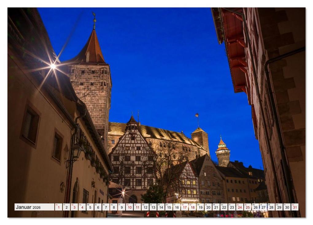 Weitere Ansicht: Nürnberg - Am Tag und in der Nacht (Wandkalender 2026 DIN A2 quer), CALVENDO Monatskalender | Thomas Bugdoll, Calvendo