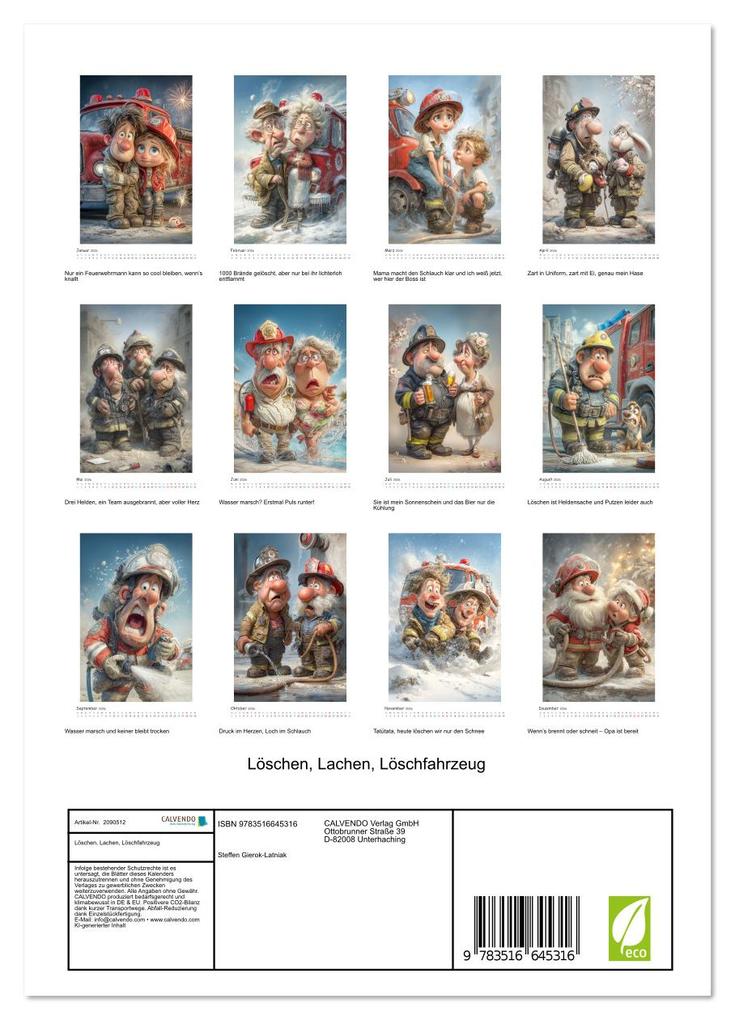 Weitere Ansicht: Löschen, Lachen, Löschfahrzeug (Wandkalender 2026 DIN A4 hoch), CALVENDO Monatskalender | Steffen Gierok-Latniak, Calvendo