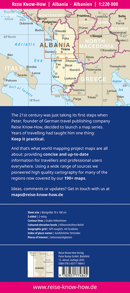 Weitere Ansicht: Reise Know-How Landkarte Albanien / Albania (1:220.000)