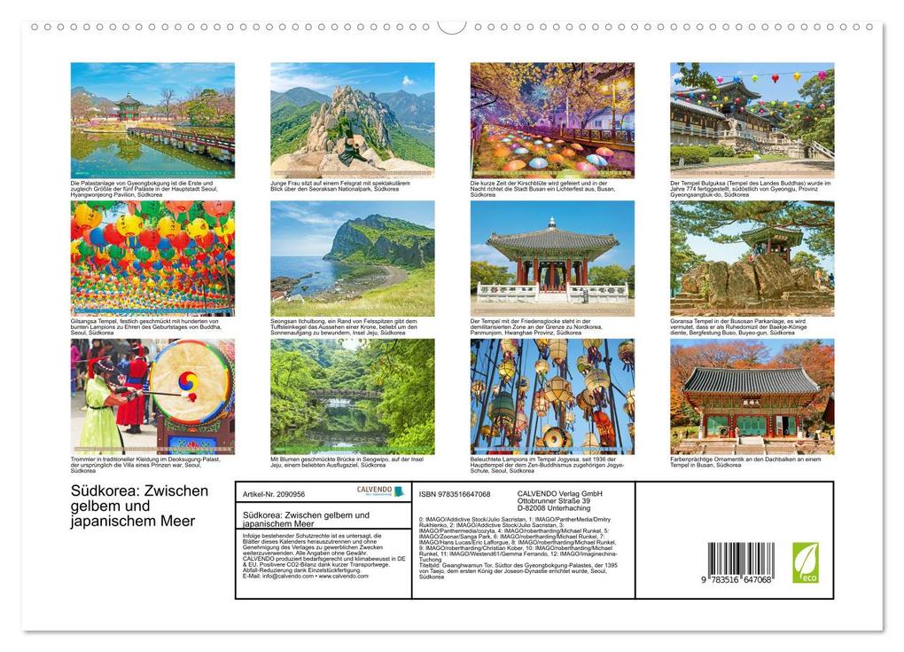 Weitere Ansicht: Südkorea: Zwischen gelbem und japanischem Meer (hochwertiger Premium Wandkalender 2026 DIN A2 quer), Kunstdruck in Hochglanz | CALVENDO CALVENDO, Calvendo