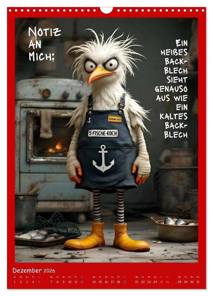 Weitere Ansicht: Böse Möwen (Wandkalender 2026 DIN A3 hoch), CALVENDO Monatskalender | Dinklage, Anke Boos, Calvendo, Dinklage Boos