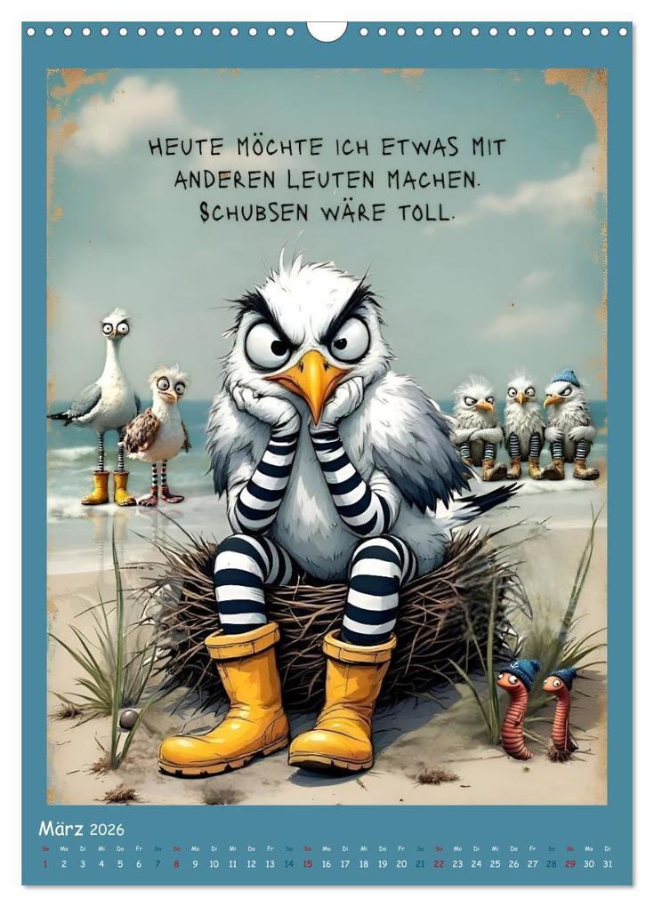 Weitere Ansicht: Böse Möwen (Wandkalender 2026 DIN A3 hoch), CALVENDO Monatskalender | Dinklage, Anke Boos, Calvendo, Dinklage Boos