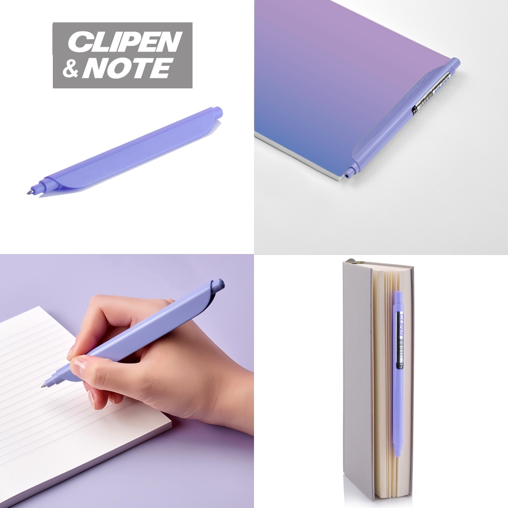 Weitere Ansicht: CLIPEN & Note Set (Sea of Lavender / Unicorn Blue) Gelschreiber + Notizbuch
