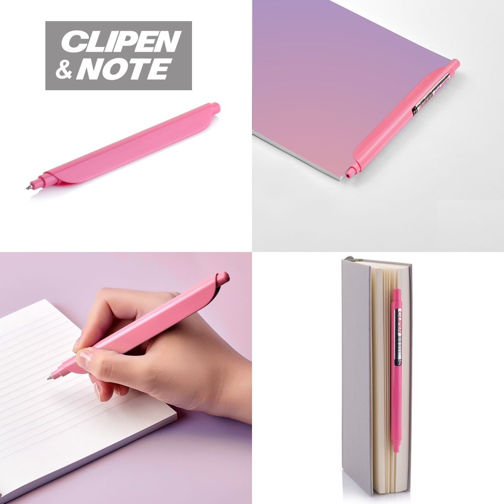 Weitere Ansicht: CLIPEN & Note Set (Violet Shine / Salmon Pink) koreanischer Gelschreiber + Notizbuch