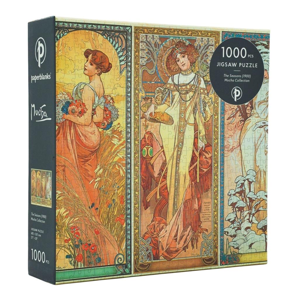 Produktbild: The Seasons (1900) 1000 Piece Jigsaw Puzzle, Mucha by Paperblanks (Mucha Collection)