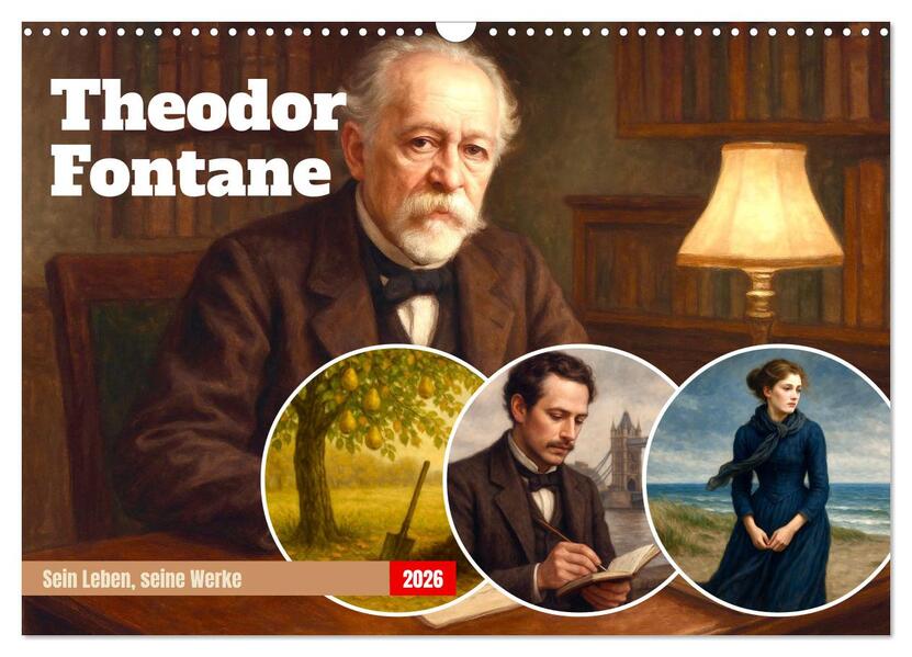 Produktbild: Theodor Fontane (Wandkalender 2026 DIN A3 quer), CALVENDO Monatskalender | Steffani Lehmann, Calvendo
