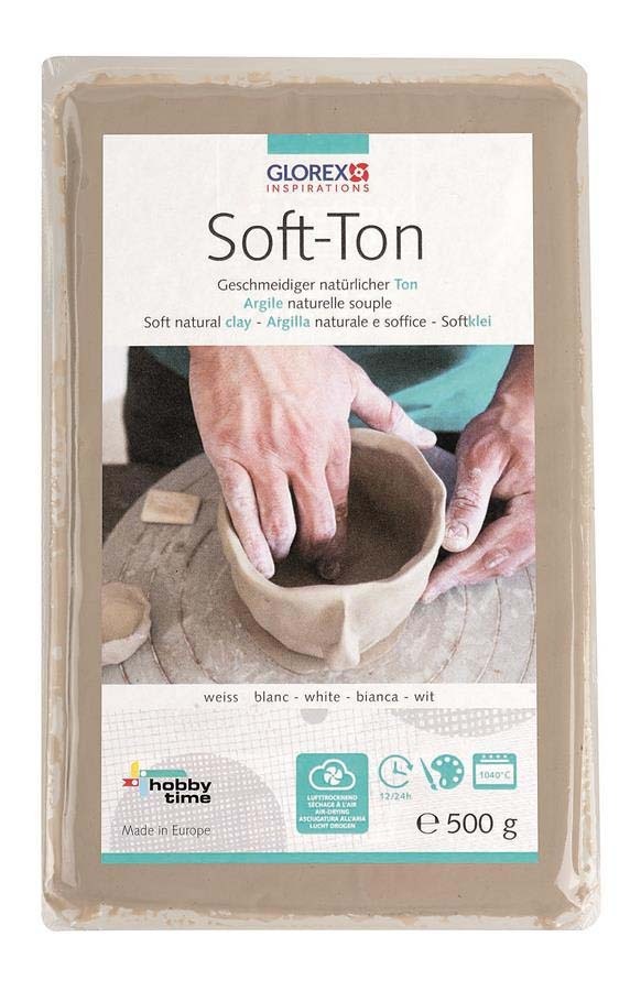 Produktbild: Soft-Ton weiss 500g lufthärtend / brennbar 1040°C
