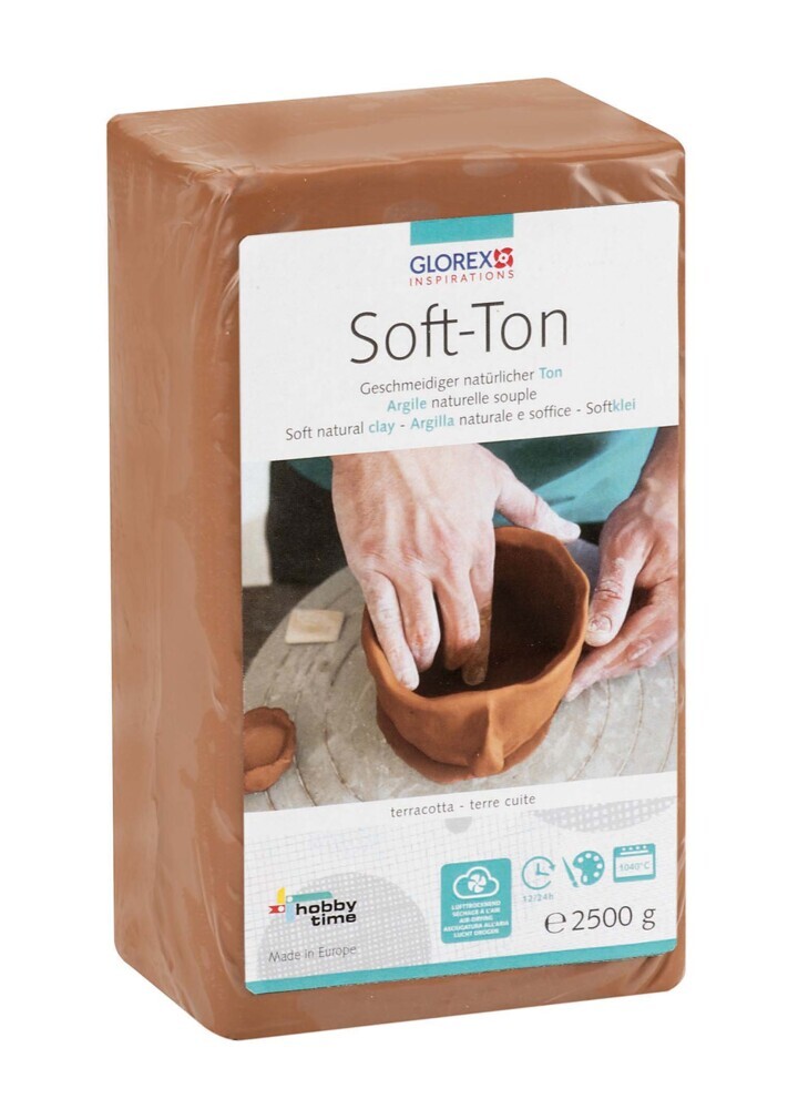 Produktbild: Soft-Ton terracotta 2500g lufthärtend / brennbar 1040°C