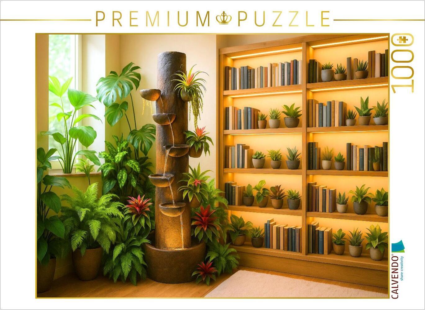 Produktbild: CALVENDO Puzzle Zimmerbrunnen mit Bromelien | 1000 Teile Lege-Größe 64x48cm Foto-Puzzle für glücklic | Calvendo