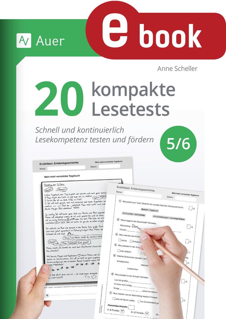 Produktbild: 20 kompakte Lesetests für Klasse 5-6 | Anne Scheller