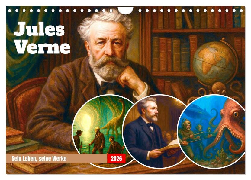 Produktbild: Jules Verne. Sein Leben, seine Werke (Wandkalender 2026 DIN A4 quer), CALVENDO Monatskalender | Steffani Lehmann, Calvendo