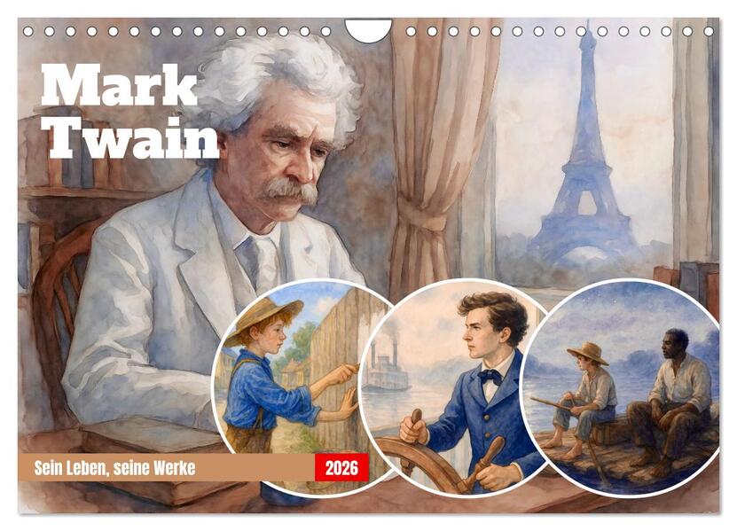 Produktbild: Mark Twain (Wandkalender 2026 DIN A4 quer), CALVENDO Monatskalender | Steffani Lehmann, Calvendo