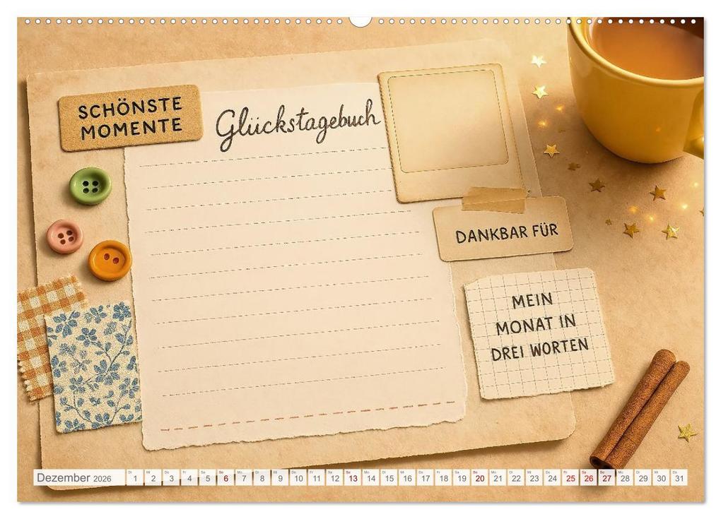 Weitere Ansicht: Lächeln sammeln - Dein persönlicher Glückskalender zum Mitgestalten (hochwertiger Premium Wandkalender 2026 DIN A2 quer), Kunstdruck in Hochglanz | Fred Schimak, Calvendo