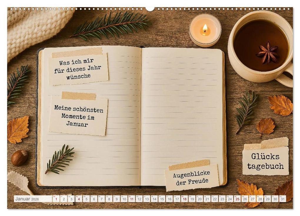 Weitere Ansicht: Lächeln sammeln - Dein persönlicher Glückskalender zum Mitgestalten (hochwertiger Premium Wandkalender 2026 DIN A2 quer), Kunstdruck in Hochglanz | Fred Schimak, Calvendo