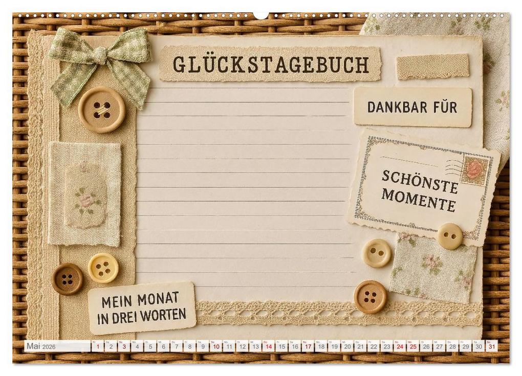 Weitere Ansicht: Lächeln sammeln - Dein persönlicher Glückskalender zum Mitgestalten (hochwertiger Premium Wandkalender 2026 DIN A2 quer), Kunstdruck in Hochglanz | Fred Schimak, Calvendo