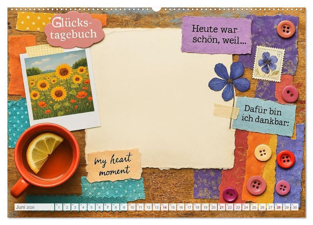 Weitere Ansicht: Lächeln sammeln - Dein persönlicher Glückskalender zum Mitgestalten (hochwertiger Premium Wandkalender 2026 DIN A2 quer), Kunstdruck in Hochglanz | Fred Schimak, Calvendo