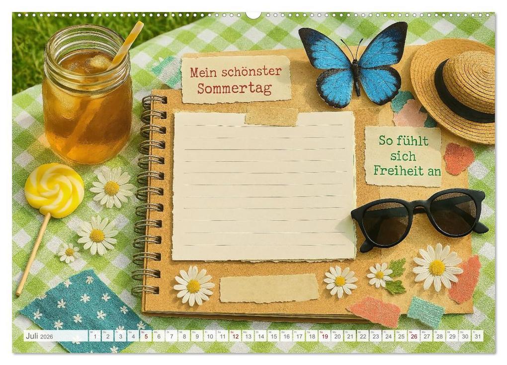 Weitere Ansicht: Lächeln sammeln - Dein persönlicher Glückskalender zum Mitgestalten (hochwertiger Premium Wandkalender 2026 DIN A2 quer), Kunstdruck in Hochglanz | Fred Schimak, Calvendo