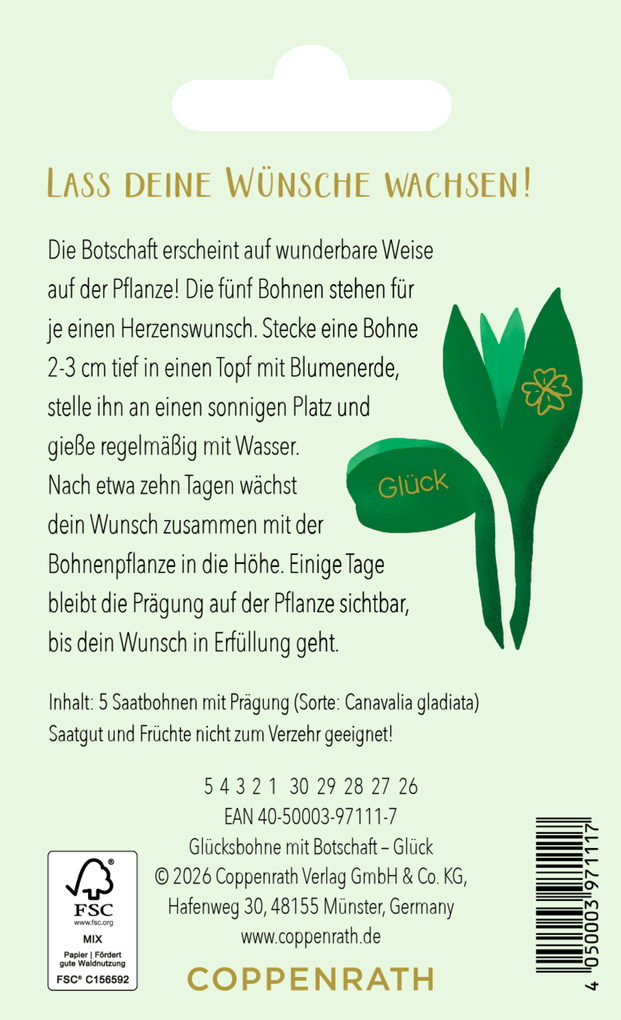 Weitere Ansicht: Geprägte Saatbohnen - Pflanze deine Wünsche