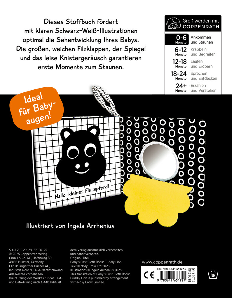 Weitere Ansicht: Babys kuschelweiches Kontrastbuch (Stoffbuch): Löwe