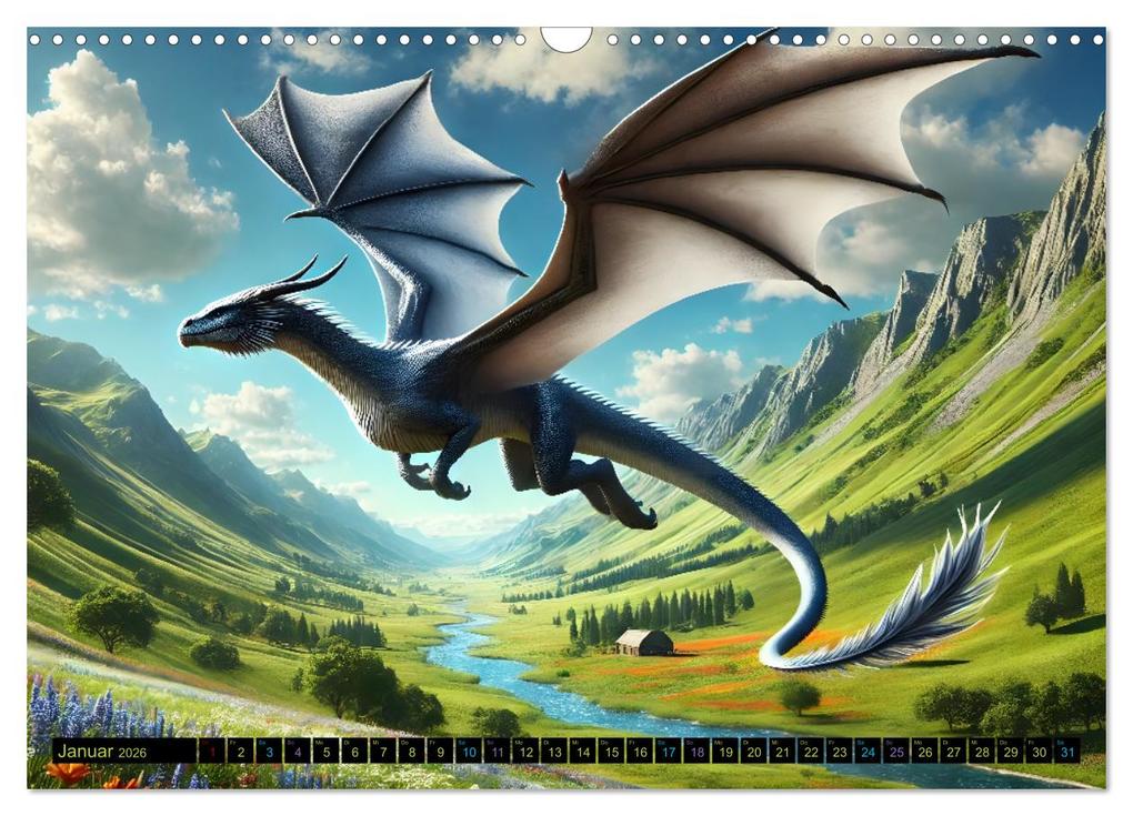 Weitere Ansicht: Prächtige Drachen, gut oder böse? (Wandkalender 2026 DIN A3 quer), CALVENDO Monatskalender | Sandra Lorenzen-Müller, Calvendo