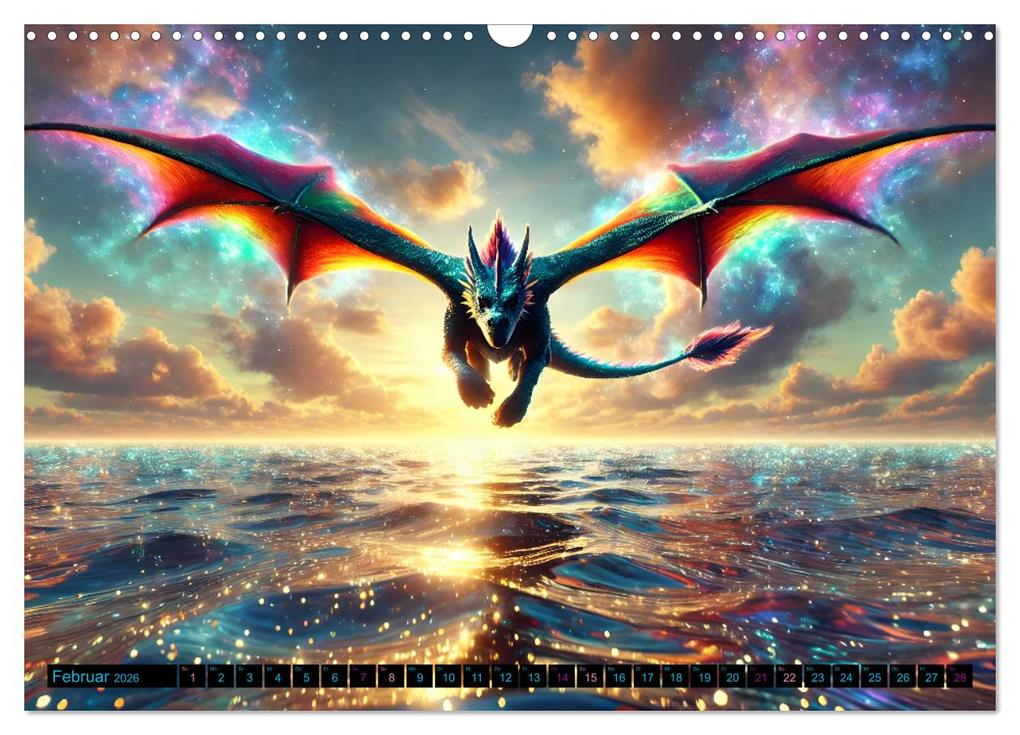 Weitere Ansicht: Prächtige Drachen, gut oder böse? (Wandkalender 2026 DIN A3 quer), CALVENDO Monatskalender | Sandra Lorenzen-Müller, Calvendo