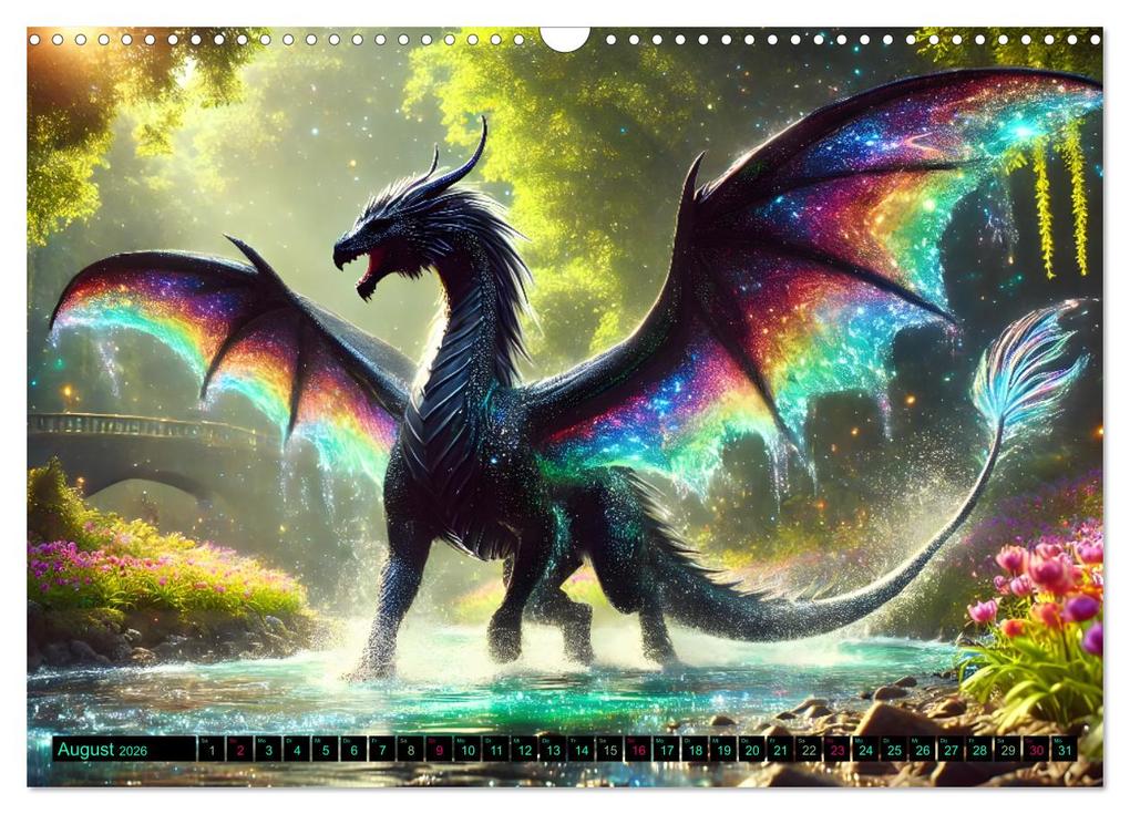 Weitere Ansicht: Prächtige Drachen, gut oder böse? (Wandkalender 2026 DIN A3 quer), CALVENDO Monatskalender | Sandra Lorenzen-Müller, Calvendo