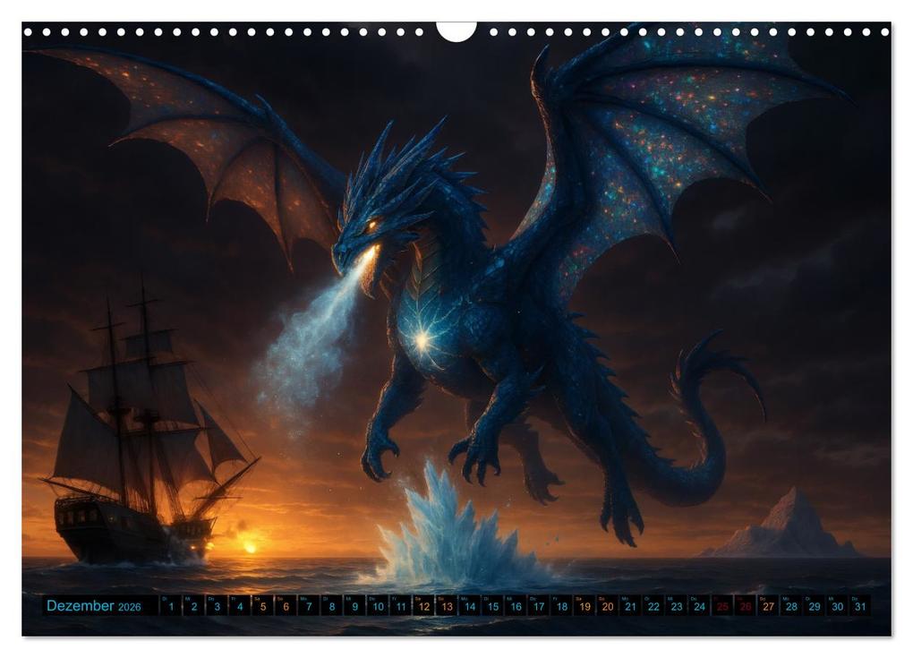 Weitere Ansicht: Prächtige Drachen, gut oder böse? (Wandkalender 2026 DIN A3 quer), CALVENDO Monatskalender | Sandra Lorenzen-Müller, Calvendo