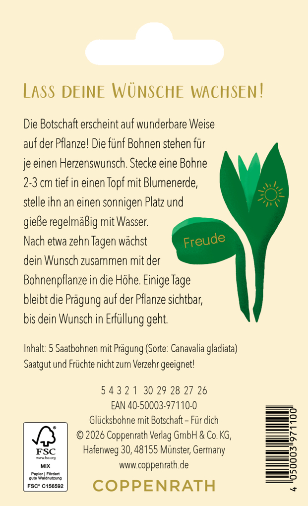 Weitere Ansicht: Geprägte Saatbohnen - Pflanze deine Wünsche