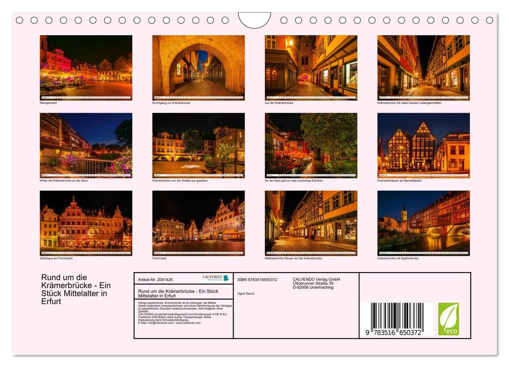 Weitere Ansicht: Rund um die Krämerbrücke - Ein Stück Mittelalter in Erfurt (Wandkalender 2026 DIN A4 quer), CALVENDO Monatskalender | Sigrid Starick, Calvendo