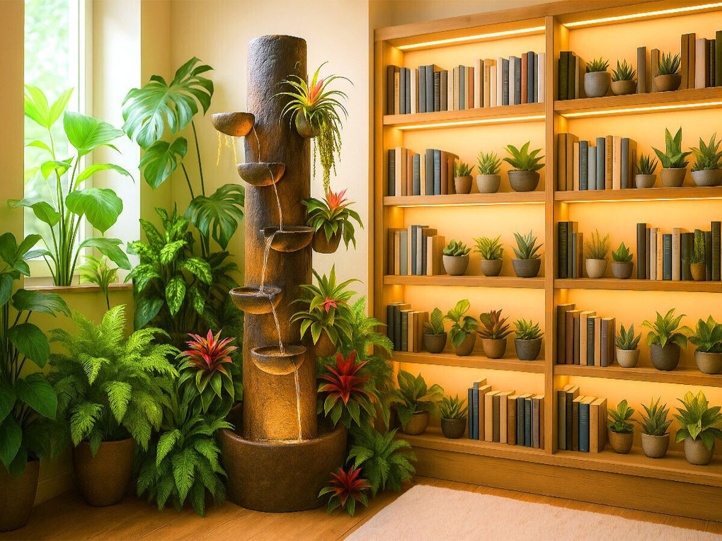 Weitere Ansicht: CALVENDO Puzzle Zimmerbrunnen mit Bromelien | 1000 Teile Lege-Größe 64x48cm Foto-Puzzle für glücklic | Calvendo