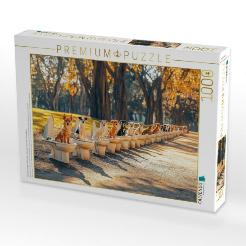 Weitere Ansicht: CALVENDO Puzzle Hundeschlange auf dem Klo - tierischer Humor für Puzzlefans | 1000 Teile Lege-Größe 64x48cm Foto-Puzzle für glückliche Stunden | Calvendo