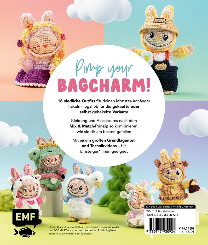 Weitere Ansicht: Cute Monsters - Das Häkelbuch für Labubu-Fans - inklusive Anleitungen für die Figuren! | Yvonne Rapp