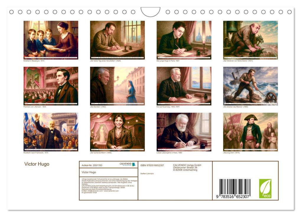 Weitere Ansicht: Victor Hugo (Wandkalender 2026 DIN A4 quer), CALVENDO Monatskalender | Steffani Lehmann, Calvendo