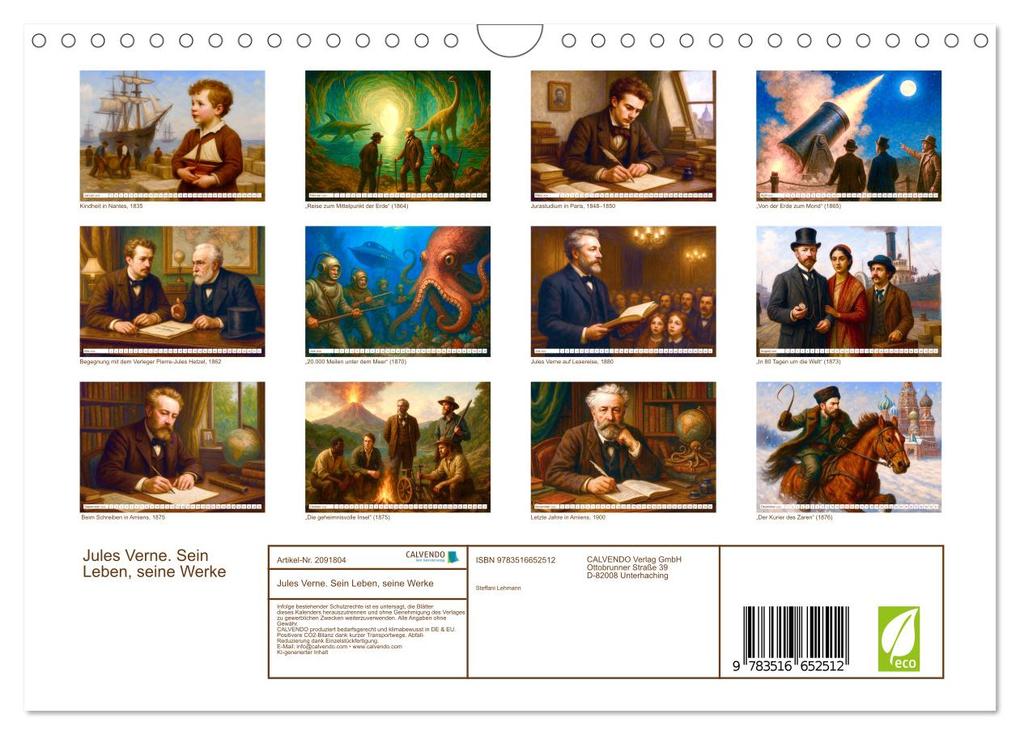 Weitere Ansicht: Jules Verne. Sein Leben, seine Werke (Wandkalender 2026 DIN A4 quer), CALVENDO Monatskalender | Steffani Lehmann, Calvendo