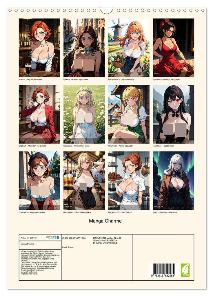 Weitere Ansicht: Manga Charme (Wandkalender 2026 DIN A3 hoch), CALVENDO Monatskalender | Peter Balan, Calvendo