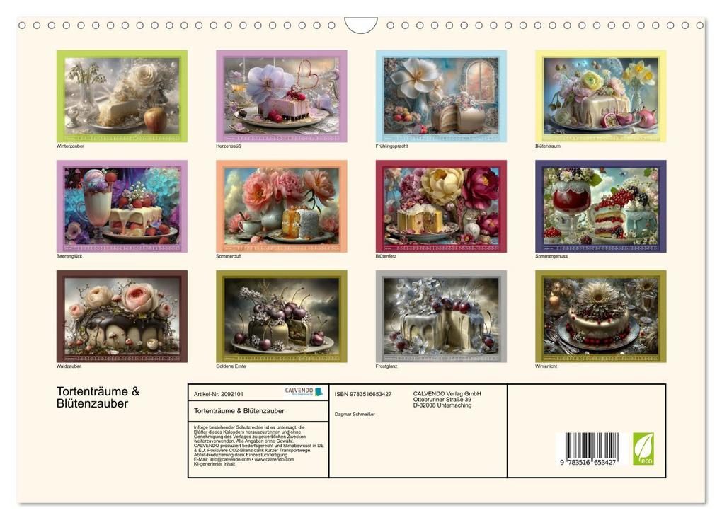 Weitere Ansicht: Tortenträume & Blütenzauber (Wandkalender 2026 DIN A3 quer), CALVENDO Monatskalender | Dagmar Schmeißer, Calvendo