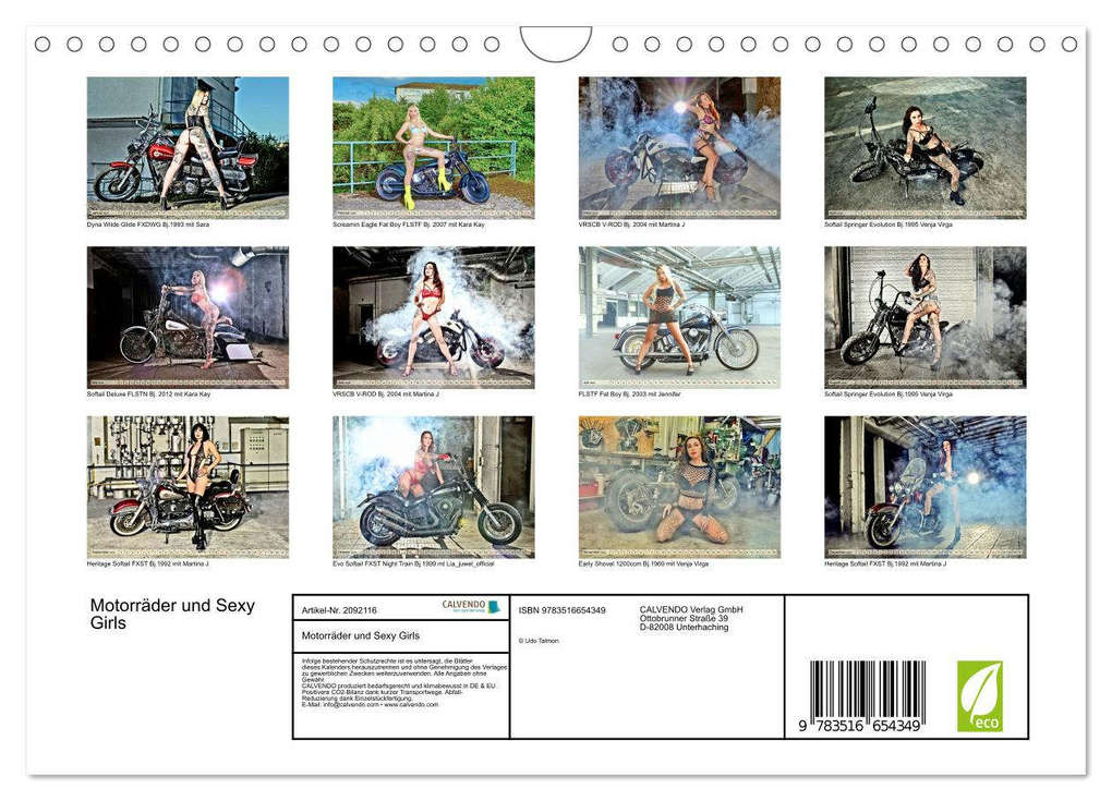 Weitere Ansicht: Motorräder und Sexy Girls (Wandkalender 2026 DIN A4 quer), CALVENDO Monatskalender | Udo Talmon, Calvendo