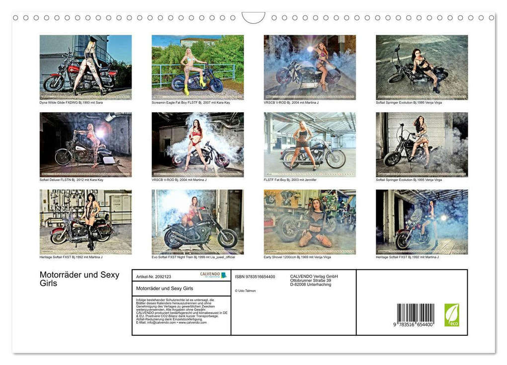 Weitere Ansicht: Motorräder und Sexy Girls (Wandkalender 2026 DIN A3 quer), CALVENDO Monatskalender | Udo Talmon, Calvendo