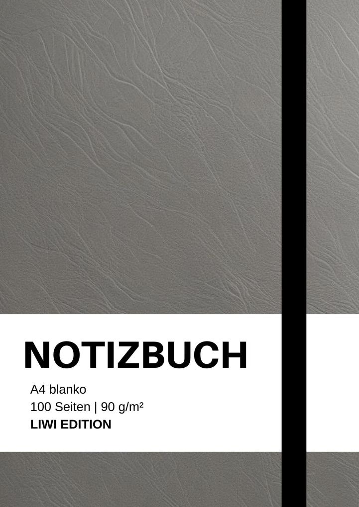 Produktbild: Notizbuch A4 blanko grau - 100 Seiten Soft Cover - FSC Papier | Notizbuch A4 blanko grau, Notizbuch A4, Notebook A4