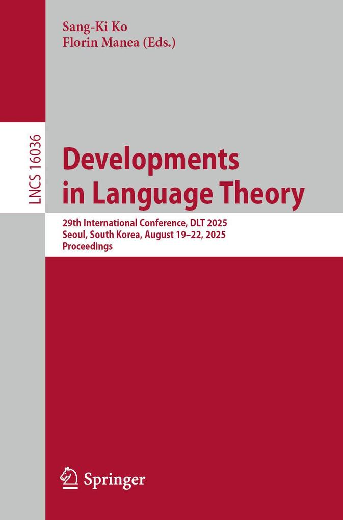 Produktbild: Developments in Language Theory