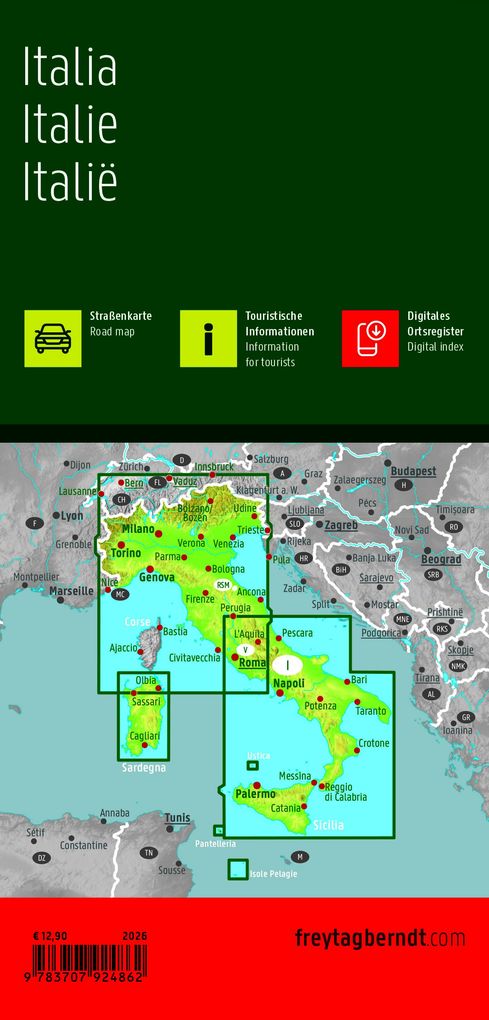 Weitere Ansicht: freytag & berndt Straßenkarte Italien 1:600.000
