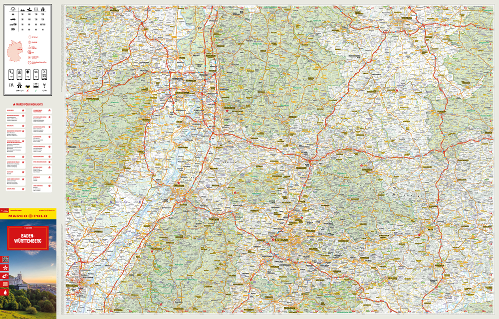 Weitere Ansicht: MARCO POLO Reisekarte Deutschland 11 Baden-Württemberg 1:225.000