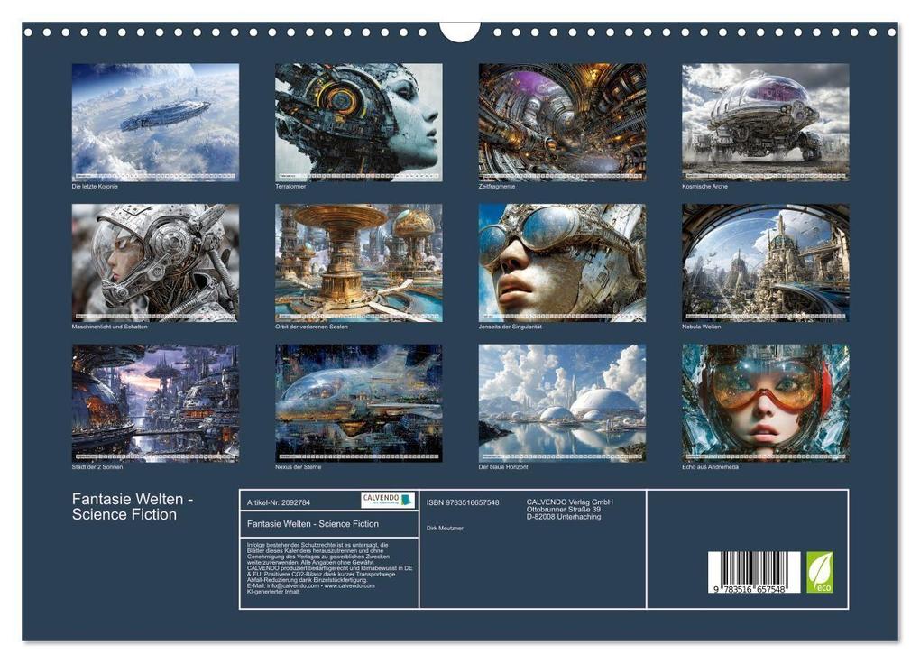 Weitere Ansicht: Fantasie Welten - Science Fiction (Wandkalender 2026 DIN A3 quer), CALVENDO Monatskalender | Dirk Meutzner, Calvendo