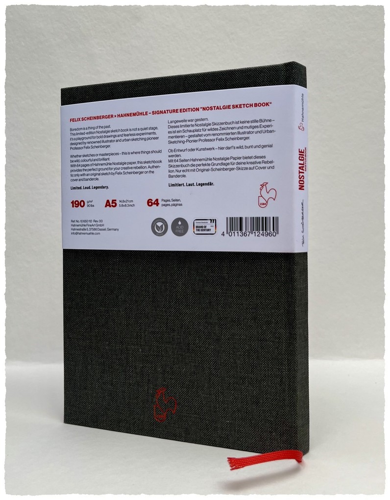 Weitere Ansicht: Hahnemühle Papier Felix Scheinberger x Hahnemühle Nostalgie Sketch Book, 190g/m², 32 Blatt/64 Seiten
