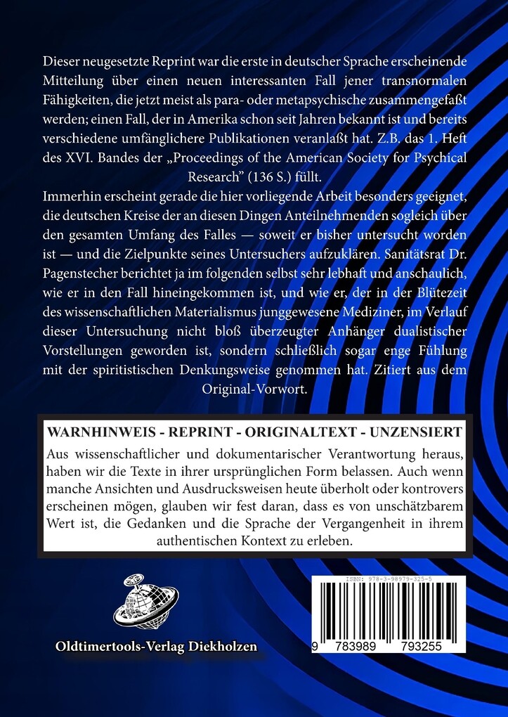 Weitere Ansicht: Außersinnliche Wahrnehmung | Dr. Gustav Pagenstecher
